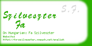 szilveszter fa business card